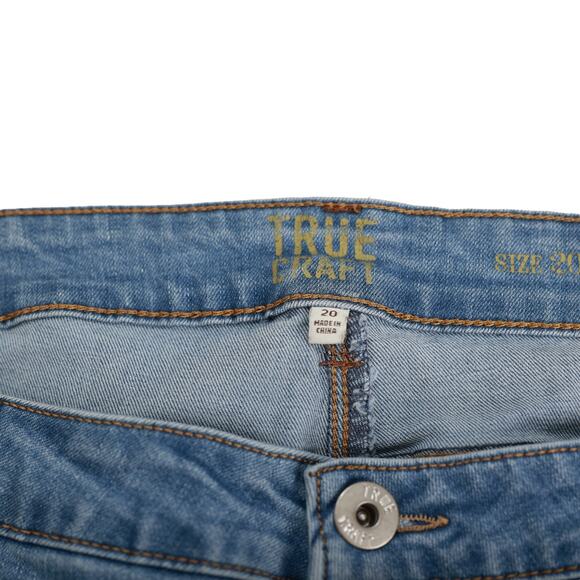 True Craft plus size women's jeans light wash raw hem size 20 inseam 25 - Picture 4 of 4